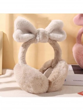 Solid Color Heart Plush Earmuff